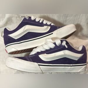 SOLD Vans Knu Skool Skate Unisex Shoes Purple and White Sneakers